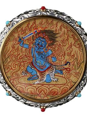 高档项链唐卡纯银手绘本命佛吊坠