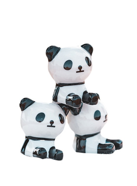 陶瓷可爱风大熊猫摆件新款包邮