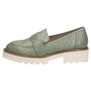 德国CAPRICE凯蝴蝶女鞋春夏新品时尚牛皮格纹休闲厚底乐福鞋24707