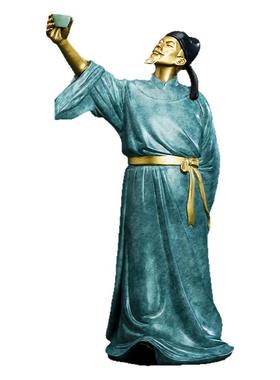 熙曼蒂全铜李白摆件像