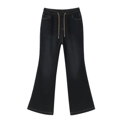 2025新款女加绒加厚微喇叭牛仔裤