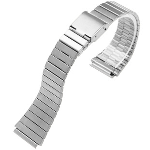 精钢表带男女适配卡西欧复古小方块f91w/w800h系列替换原手链18mm