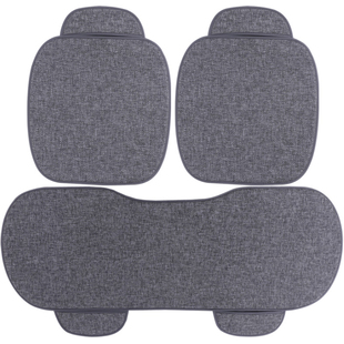 亚麻汽车坐垫四季通用座椅车子座位垫子后排单片冬天汽车座垫冬季