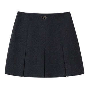 灰色短裙半身裙女2025新款今年流行爆款冬季高腰遮胯百褶a字裙子