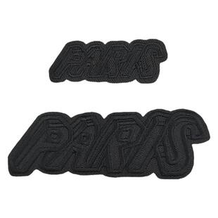 黑色英文字母图案刺绣布贴衣服补丁贴羽绒服裤子装饰修补熨烫贴布