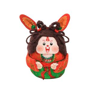 阿卡手工刺绣diy自缝制兔爷兔子玩偶材料包制作情侣中秋礼物摆件