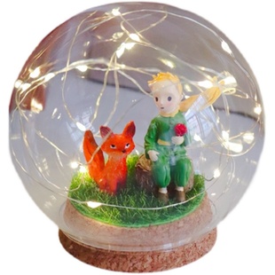 水晶球手工diy材料包迷你桌面装饰品摆件圣诞节树小夜灯生日礼物