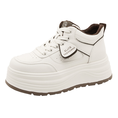 真皮高帮小白鞋女2025新款秋冬季