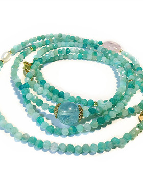 瑞铺原创风刻面冰种蓝绿补水手链