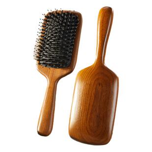 大号气垫按摩梳子气囊梳檀木猪鬃毛不打结顺发静电防家用蓬松颅顶