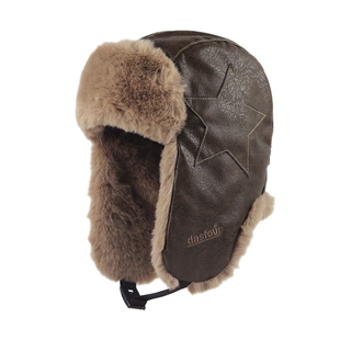 加大加深皮雷锋帽秋冬保暖加厚护耳帽户外滑雪抗风骑车帽男女冬帽