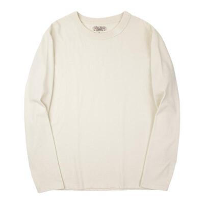 复古32支圆领阿美咔叽长袖T恤