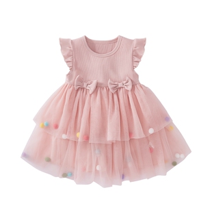 女童裙子夏季宝宝夏装连衣裙女孩粉色公主裙2026新款儿童洋气纱裙