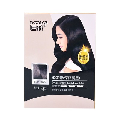 植物无刺激迪彩染发膏遮白黑茶色