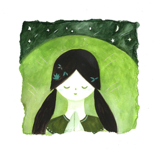 月亮种植秘籍插画集 魔女的盛宴治愈画册一朵苗Aura原创