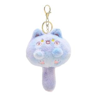 YUYI原创可爱猫咪团子尾巴吱吱叫毛绒书包包挂件公仔玩偶钥匙扣女
