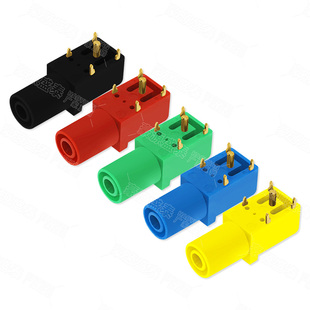 4mm香蕉插座带针焊接PCB线路板焊板式90度大电流安全测试面板插座