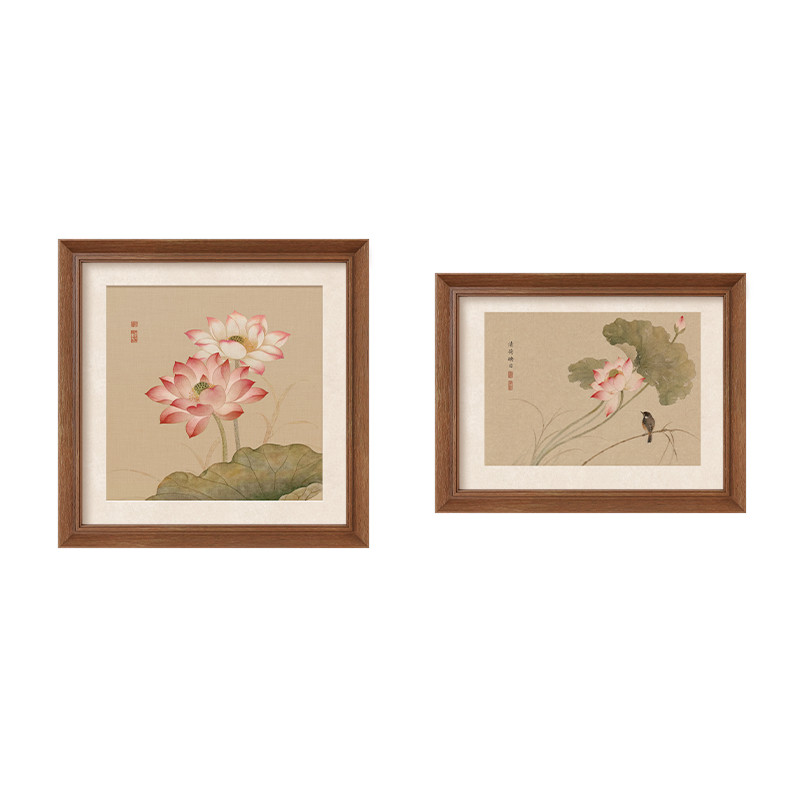 和气生财新中式卧室背景墙装饰画