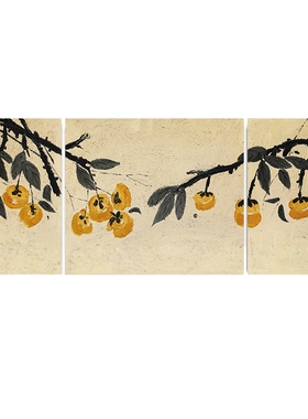 客厅沙发背景墙新中式手绘油画