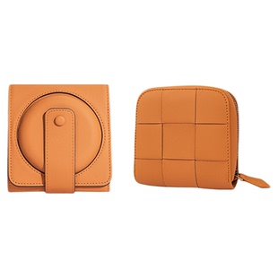 鹿师傅真皮手饰品首饰收纳包新款手工编织包随身镜子包礼物送老婆