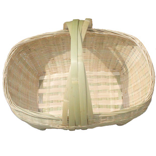 手工编织手提菜篮 大竹篮装鸡蛋篮子水果篮收纳筐 买菜竹编篮竹器