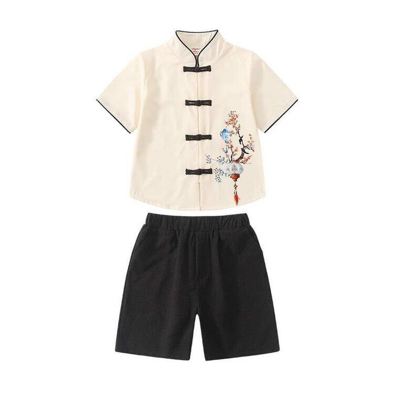 儿童汉服夏装女童民国风旗袍男童国学唐装小学生班服幼儿园演出服