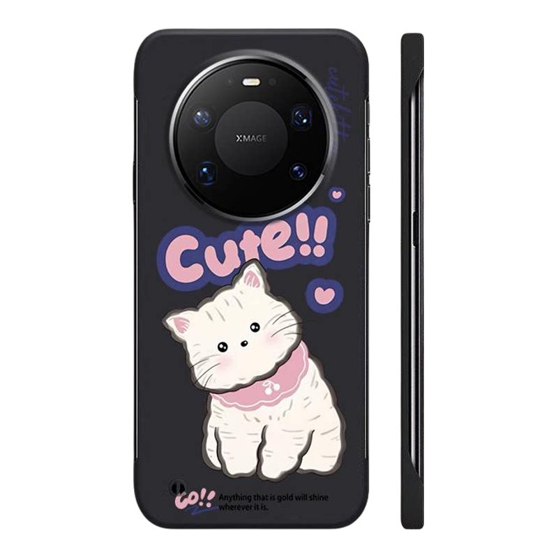 适用于华为MATE80PRO手机壳可爱卡通cute猫70PRO+超薄MATE60无边框50RS不顶膜Pura80新款70半包60p防摔硬壳