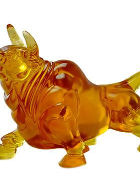 琉璃水晶牛的吉祥物客厅摆件牛牛