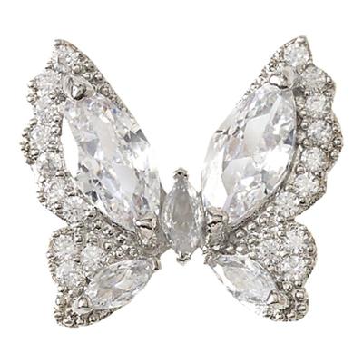 蝴蝶结锆石镶嵌方糖金属指甲贴钻