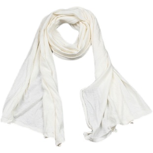 微瑕清仓出口单秋冬季男女通用棉混纺薄款黑白纯色针织围巾披肩