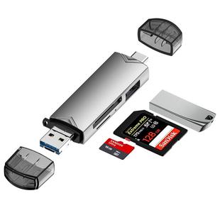 多功能读卡器sd卡usb3.0高速行车记录仪存储卡tf内typec适用华为苹果佳能相机三合一万能连接手机电脑通用ccd