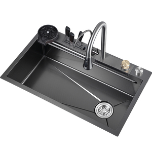 卡琥刀架款 蜂窝飞雨大单槽304不锈钢厨房洗菜盆家用压纹水槽F9