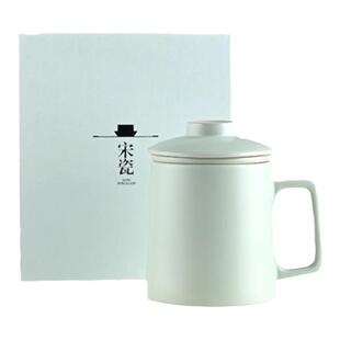 天青汝窑茶杯马克杯办公室泡茶杯陶瓷水杯个人专用办公杯男士杯子