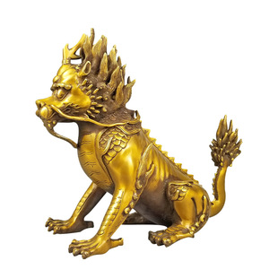 纯黄铜獬豸摆件正义神兽獬豸律所办公装饰品法务开业礼品法兽獬豸