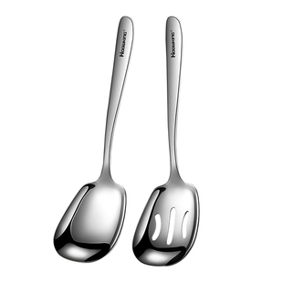 316不锈钢公勺家用酒店自助餐公用勺分餐勺汤勺漏勺分菜分餐勺子