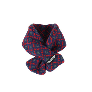 儿童围巾秋冬季男童防风针织复古格子女宝宝保暖毛线围脖加厚双层