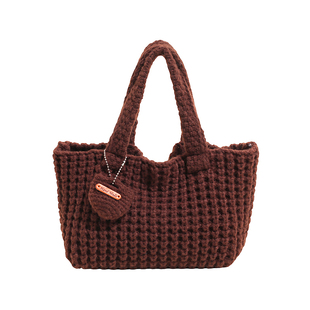 手工针织毛线包包女2026早春新款出门上班杂物小拎包好看的手挽包