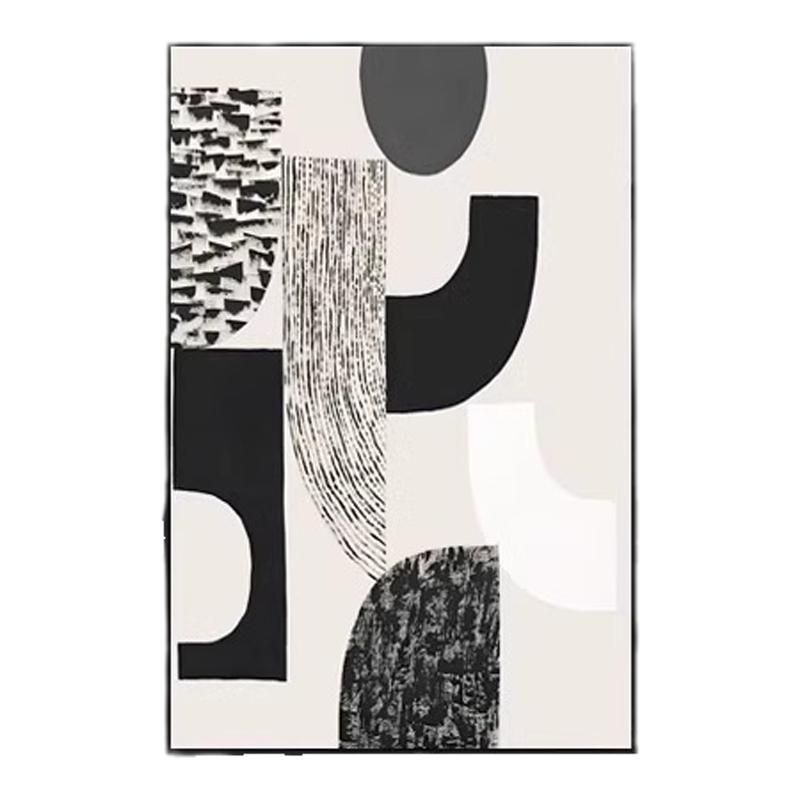 极简黑白灰客厅装饰画落地画抽象艺术玄关挂画高级感背景墙画壁画