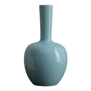 廷怀窑汝窑北宋张公巷卵青天球家居中式复古汝瓷花瓶摆件花插