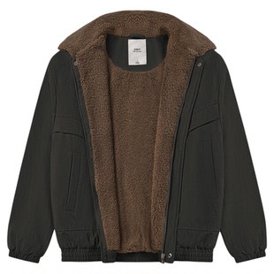 GWIT 美拉德复古Vintage夹克冬季保暖棉服加厚羊羔毛工装外套男