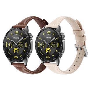 适用于华为gt6手表表带gt5真皮gt4女表带gt3新女款GT2pro秋冬4pro高级wtach5小蛮腰纤细皮质41mm小众ins表链