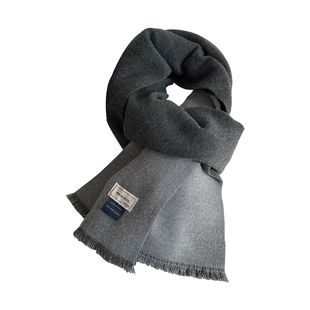 绿色双面羊毛纯色加厚保暖围巾女2025新款冬季日系情侣围脖高级感