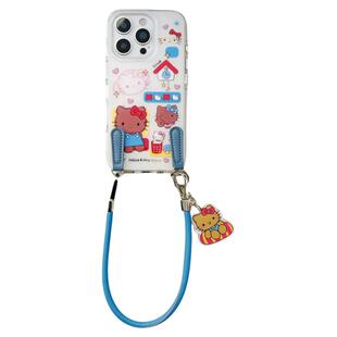 恬妤 卡通可爱黑皮Kt猫挂件适用于iphone16promax手机壳苹果14pro小清新16手提挂绳15斜挎带12pm小众13保护套