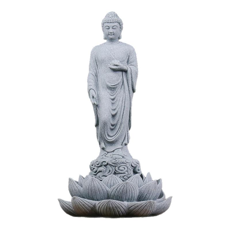 中式阿弥陀佛像摆件园艺花卉茶室佛陀装饰释迦牟尼佛鱼缸造景摆设