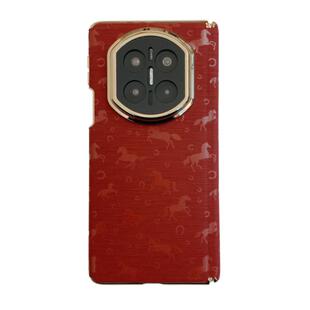 依维意 适用于华为matex7手机壳matex6典藏版高级感复古风折叠屏matex5典藏版酒红色万马奔腾matex3双中轴