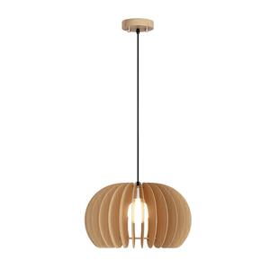 箭牌原木色南瓜餐厅吊灯美式复古风2026新款中古风餐厅灯护眼吊灯