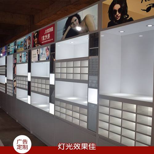 烤漆太阳眼镜展柜立柜格子梯形双面中岛柜展示柜首饰柜时尚展架