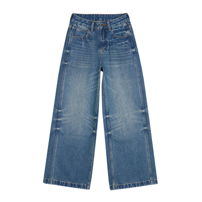 王家有鱼2025秋季新款阔腿牛仔裤