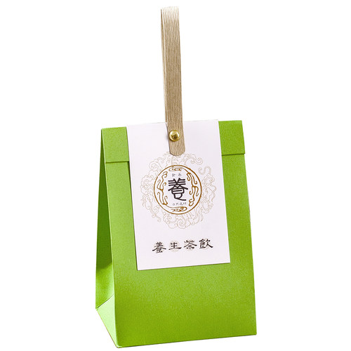 养生茶饮包装袋牛皮纸袋中药茶饮礼品手提袋国风花茶小纸袋可定制