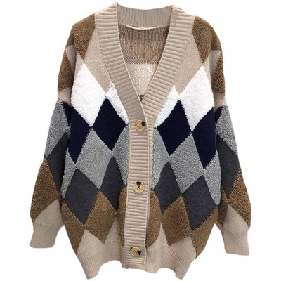 中长款毛衣外套厚针织毛绒开衫女